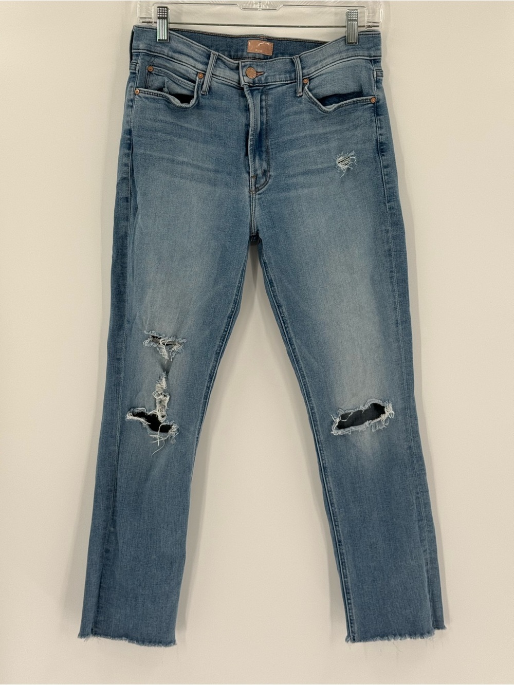 MOTHER THE MID RISE DAZZLER ANKLE FRAY Weekend Kitten Jeans 31